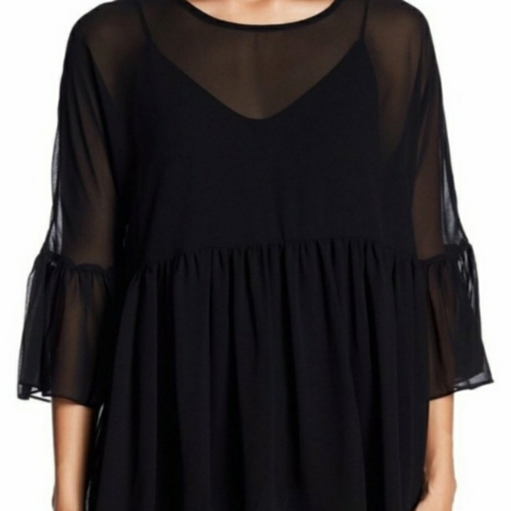 Sheer BCBG Babydoll Top